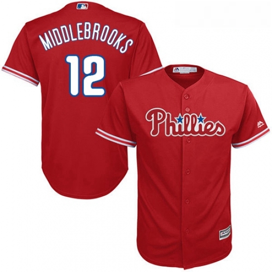 Youth Majestic Philadelphia Phillies 12 Will Middlebrooks Replica Red Alternate Cool Base MLB Jersey Youth Majestic Philadelphia Phillies 12 Will Middlebrooks Replica Red Alternate Cool Base MLB Jersey