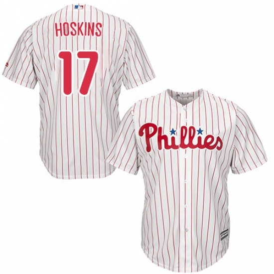 Youth Majestic Philadelphia Phillies 17 Rhys Hoskins Authentic WhiteRed Strip Home Cool Base MLB Jersey Youth Majestic Philadelphia Phillies 17 Rhys Hoskins Authentic WhiteRed Strip Home Cool Base MLB Jersey