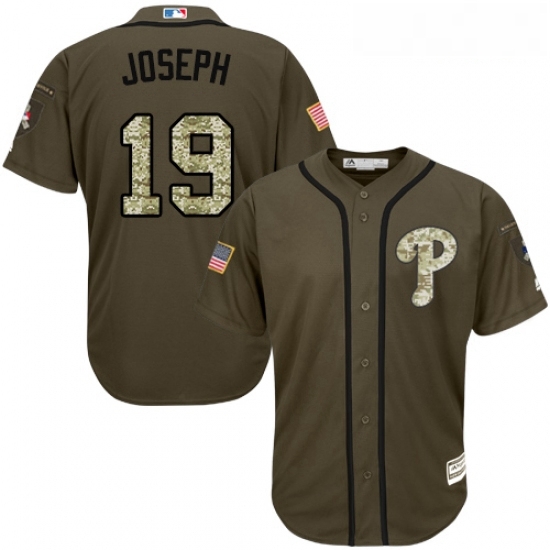 Youth Majestic Philadelphia Phillies 19 Tommy Joseph Replica Green Salute to Service MLB Jersey Youth Majestic Philadelphia Phillies 19 Tommy Joseph Replica Green Salute to Service MLB Jersey