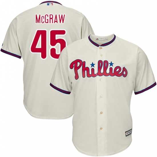 Youth Majestic Philadelphia Phillies 45 Tug McGraw Authentic Cream Alternate Cool Base MLB Jersey Youth Majestic Philadelphia Phillies 45 Tug McGraw Authentic Cream Alternate Cool Base MLB Jersey