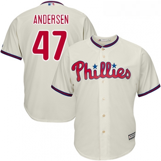 Youth Majestic Philadelphia Phillies 47 Larry Andersen Authentic Cream Alternate Cool Base MLB Jersey Youth Majestic Philadelphia Phillies 47 Larry Andersen Authentic Cream Alternate Cool Base MLB Jersey