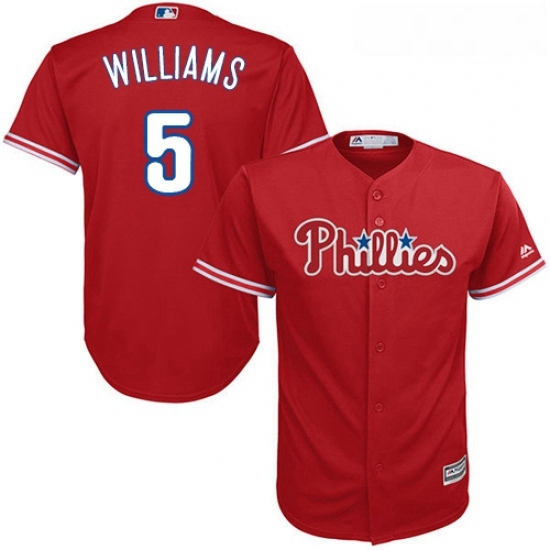 Youth Majestic Philadelphia Phillies 5 Nick Williams Replica Red Alternate Cool Base MLB Jersey Youth Majestic Philadelphia Phillies 5 Nick Williams Replica Red Alternate Cool Base MLB Jersey