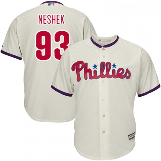 Youth Majestic Philadelphia Phillies 93 Pat Neshek Authentic Cream Alternate Cool Base MLB Jersey Youth Majestic Philadelphia Phillies 93 Pat Neshek Authentic Cream Alternate Cool Base MLB Jersey