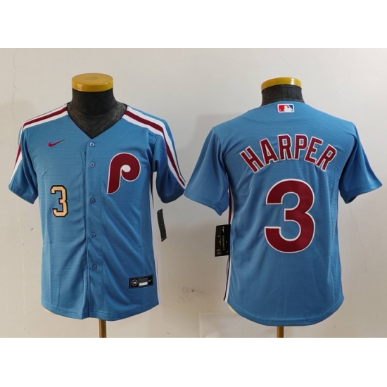 Youth Philadelphia Phillies 3 Bryce Harper Blue Cool Base Stitched Baseball Jersey Youth Philadelphia Phillies 3 Bryce Harper Blue Cool Base Stitched Baseball Jersey