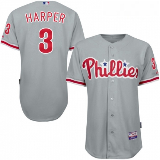 Youth Philadelphia Phillies 3 Bryce Harper Grey Cool Base Stitched MLB Jersey Youth Philadelphia Phillies 3 Bryce Harper Grey Cool Base Stitched MLB Jersey