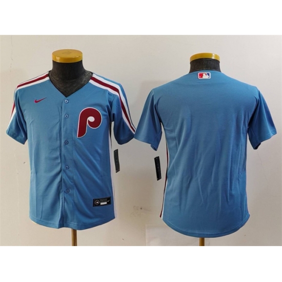 Youth Philadelphia Phillies Blank Blue Cool Base Stitched Baseball Jersey Youth Philadelphia Phillies Blank Blue Cool Base Stitched Baseball Jersey