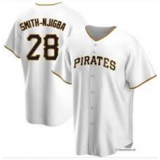Men Nike Pittsburgh Pirates 28 Canaan Elijah Smith-Njigba White Cool Base Stitched MLB Jerseys Men Nike Pittsburgh Pirates 28 Canaan Elijah Smith-Njigba White Cool Base Stitched MLB Jerseys