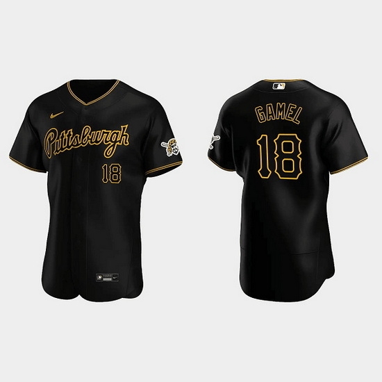 Men Pittsburgh Pirates 18 Ben Gamel Black Flex Base Stitched Jersey Men Pittsburgh Pirates 18 Ben Gamel Black Flex Base Stitched Jersey