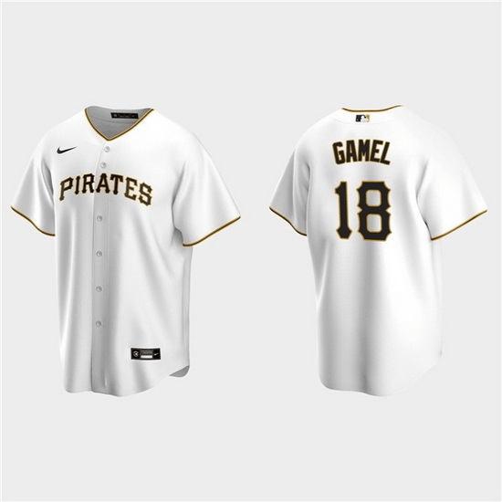 Men Pittsburgh Pirates 18 Ben Gamel White Cool Base Stitched Jerse Men Pittsburgh Pirates 18 Ben Gamel White Cool Base Stitched Jerse