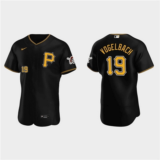 Men Pittsburgh Pirates 19 Daniel Vogelbach Black Flex Base Stitched MLB Jerse Men Pittsburgh Pirates 19 Daniel Vogelbach Black Flex Base Stitched MLB Jerse