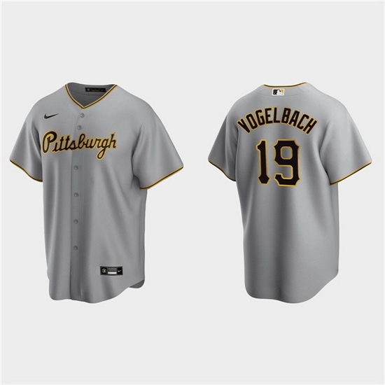 Men Pittsburgh Pirates 19 Daniel Vogelbach Grey Cool Base Stitched Jerse Men Pittsburgh Pirates 19 Daniel Vogelbach Grey Cool Base Stitched Jerse