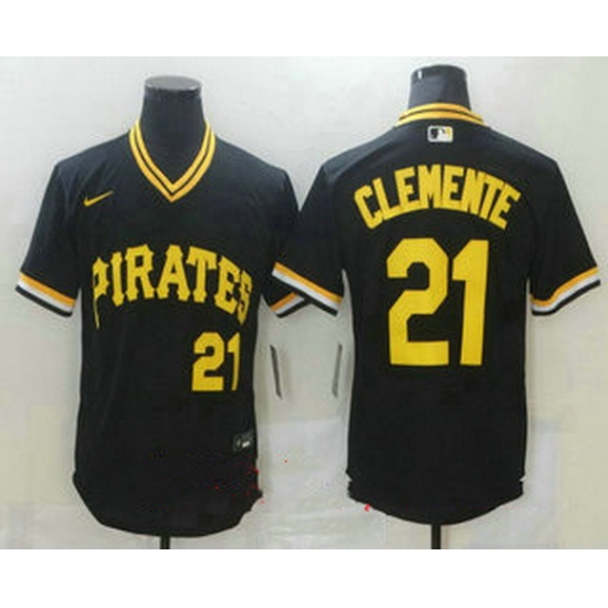 Men Pittsburgh Pirates 21 Roberto Clemente Black Mesh Batting Practice Throwback Nike Jersey Men Pittsburgh Pirates 21 Roberto Clemente Black Mesh Batting Practice Throwback Nike Jersey
