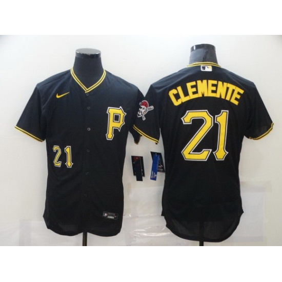 Men Pittsburgh Pirates 21 Roberto Clemente Black Stitched MLB Flex Base Nike Jersey Men Pittsburgh Pirates 21 Roberto Clemente Black Stitched MLB Flex Base Nike Jersey