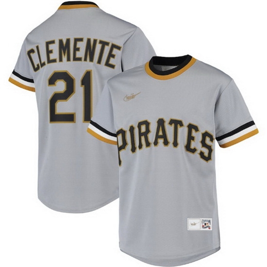 Men Pittsburgh Pirates 21 Roberto Clemente Grey Stitched jersey Men Pittsburgh Pirates 21 Roberto Clemente Grey Stitched jersey