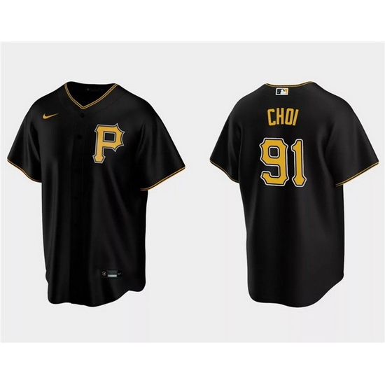 Men Pittsburgh Pirates 91 Ji Man Choi Black Cool Base Stitched Baseball Jersey Men Pittsburgh Pirates 91 Ji Man Choi Black Cool Base Stitched Baseball Jersey