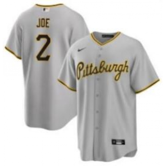 Men Pittsburgh Pirates Connor Joe #2 Nike Gray Stitched MLB Jersey Men Pittsburgh Pirates Connor Joe #2 Nike Gray Stitched MLB Jersey
