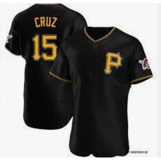 Men Pittsburgh Pirates Oneil Cruz #15 Nike Black Stitched Flex Base MLB Jersey Men Pittsburgh Pirates Oneil Cruz #15 Nike Black Stitched Flex Base MLB Jersey
