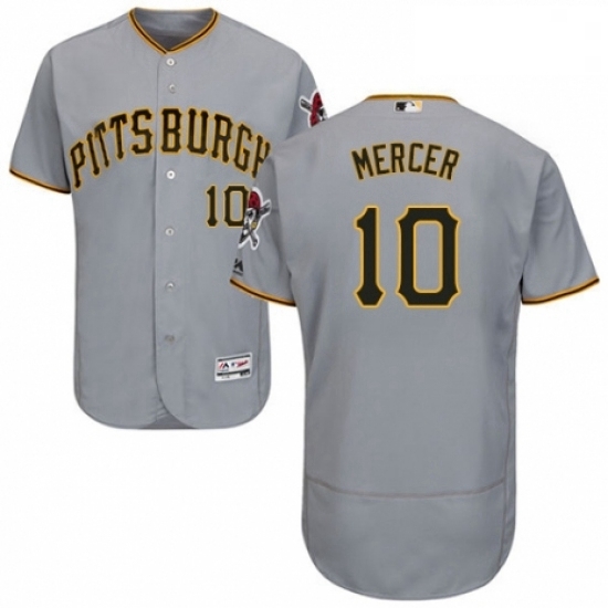 Mens Majestic Pittsburgh Pirates 10 Jordy Mercer Grey Road Flex Base Authentic Collection MLB Jersey Mens Majestic Pittsburgh Pirates 10 Jordy Mercer Grey Road Flex Base Authentic Collection MLB Jersey