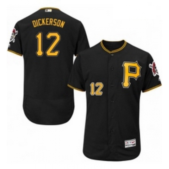 Mens Majestic Pittsburgh Pirates 12 Corey Dickerson Black Alternate Flex Base Authentic Collection MLB Jersey Mens Majestic Pittsburgh Pirates 12 Corey Dickerson Black Alternate Flex Base Authentic Collection MLB Jersey