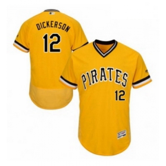 Mens Majestic Pittsburgh Pirates 12 Corey Dickerson Gold Alternate Flex Base Authentic Collection MLB Jersey Mens Majestic Pittsburgh Pirates 12 Corey Dickerson Gold Alternate Flex Base Authentic Collection MLB Jersey