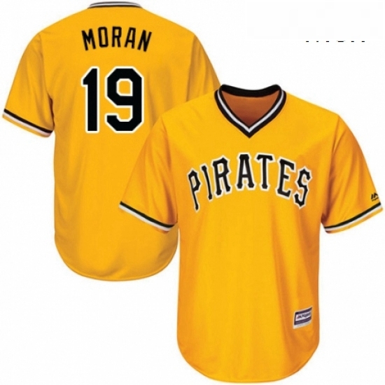 Mens Majestic Pittsburgh Pirates 19 Colin Moran Replica Gold Alternate Cool Base MLB Jersey Mens Majestic Pittsburgh Pirates 19 Colin Moran Replica Gold Alternate Cool Base MLB Jersey