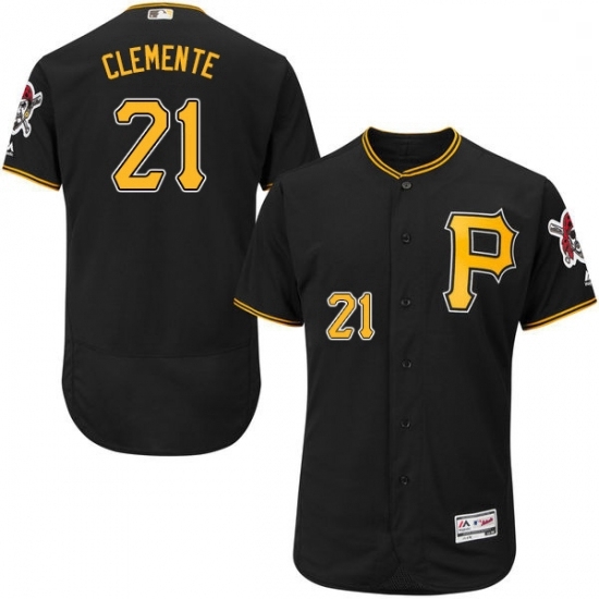 Mens Majestic Pittsburgh Pirates 21 Roberto Clemente Black Alternate Flex Base Authentic Collection MLB Jersey Mens Majestic Pittsburgh Pirates 21 Roberto Clemente Black Alternate Flex Base Authentic Collection MLB Jersey
