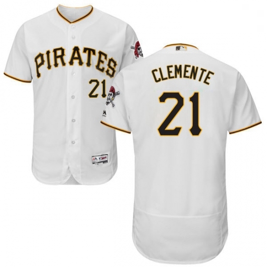 Mens Majestic Pittsburgh Pirates 21 Roberto Clemente White Home Flex Base Authentic Collection MLB Jersey Mens Majestic Pittsburgh Pirates 21 Roberto Clemente White Home Flex Base Authentic Collection MLB Jersey