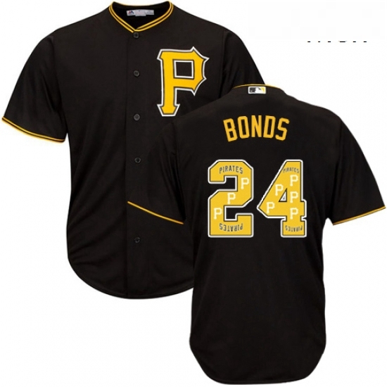 Mens Majestic Pittsburgh Pirates 24 Barry Bonds Authentic Black Team Logo Fashion Cool Base MLB Jersey Mens Majestic Pittsburgh Pirates 24 Barry Bonds Authentic Black Team Logo Fashion Cool Base MLB Jersey