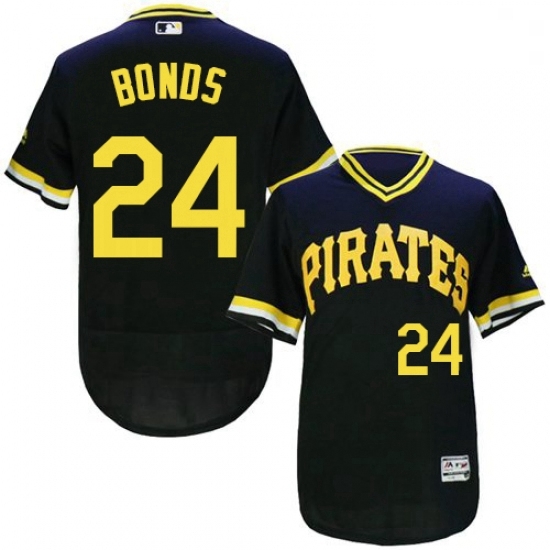 Mens Majestic Pittsburgh Pirates 24 Barry Bonds Black Flexbase Authentic Collection Cooperstown MLB Jersey Mens Majestic Pittsburgh Pirates 24 Barry Bonds Black Flexbase Authentic Collection Cooperstown MLB Jersey
