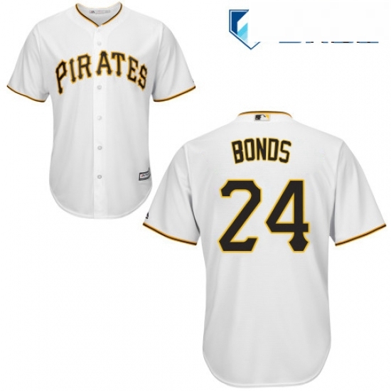 Mens Majestic Pittsburgh Pirates 24 Barry Bonds Replica White Home Cool Base MLB Jersey Mens Majestic Pittsburgh Pirates 24 Barry Bonds Replica White Home Cool Base MLB Jersey