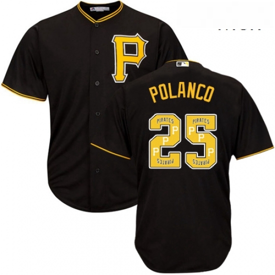 Mens Majestic Pittsburgh Pirates 25 Gregory Polanco Authentic Black Team Logo Fashion Cool Base MLB Jersey Mens Majestic Pittsburgh Pirates 25 Gregory Polanco Authentic Black Team Logo Fashion Cool Base MLB Jersey