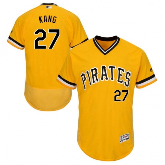 Mens Majestic Pittsburgh Pirates 27 Jung ho Kang Gold Alternate Flex Base Authentic Collection MLB Jersey Mens Majestic Pittsburgh Pirates 27 Jung ho Kang Gold Alternate Flex Base Authentic Collection MLB Jersey