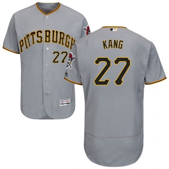 Mens Majestic Pittsburgh Pirates 27 Jung ho Kang Grey Road Flex Base Authentic Collection MLB Jersey Mens Majestic Pittsburgh Pirates 27 Jung ho Kang Grey Road Flex Base Authentic Collection MLB Jersey
