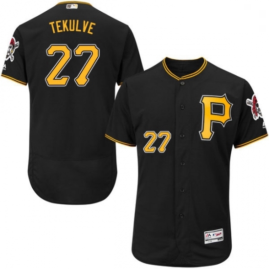 Mens Majestic Pittsburgh Pirates 27 Kent Tekulve Black Alternate Flex Base Authentic Collection MLB Jersey Mens Majestic Pittsburgh Pirates 27 Kent Tekulve Black Alternate Flex Base Authentic Collection MLB Jersey