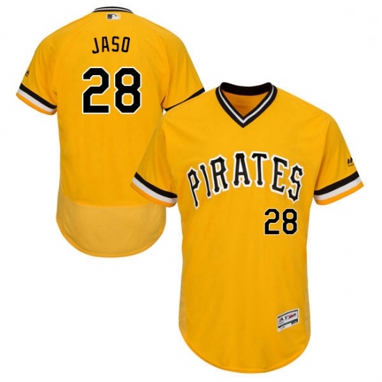 Mens Majestic Pittsburgh Pirates 28 John Jaso Gold Alternate Flex Base Authentic Collection MLB Jersey Mens Majestic Pittsburgh Pirates 28 John Jaso Gold Alternate Flex Base Authentic Collection MLB Jersey