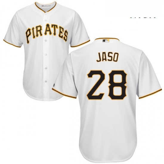 Mens Majestic Pittsburgh Pirates 28 John Jaso Replica White Home Cool Base MLB Jersey Mens Majestic Pittsburgh Pirates 28 John Jaso Replica White Home Cool Base MLB Jersey