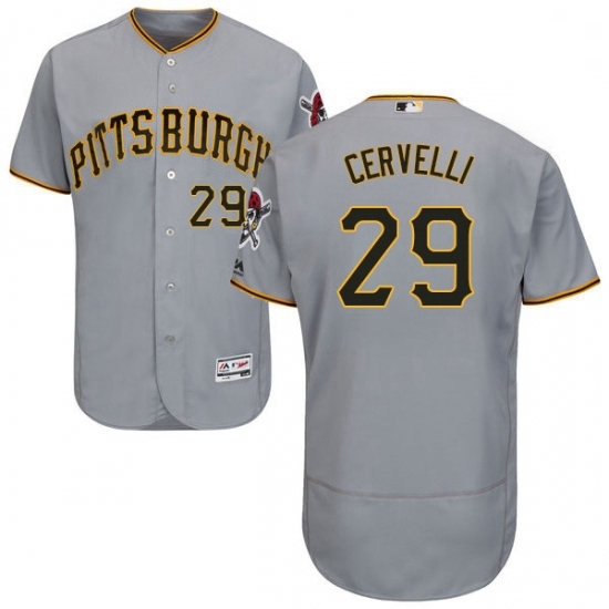Mens Majestic Pittsburgh Pirates 29 Francisco Cervelli Grey Road Flex Base Authentic Collection MLB Jersey Mens Majestic Pittsburgh Pirates 29 Francisco Cervelli Grey Road Flex Base Authentic Collection MLB Jersey