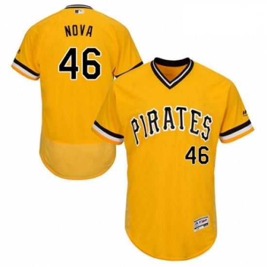 Mens Majestic Pittsburgh Pirates 46 Ivan Nova Gold Alternate Flex Base Authentic Collection MLB Jersey Mens Majestic Pittsburgh Pirates 46 Ivan Nova Gold Alternate Flex Base Authentic Collection MLB Jersey