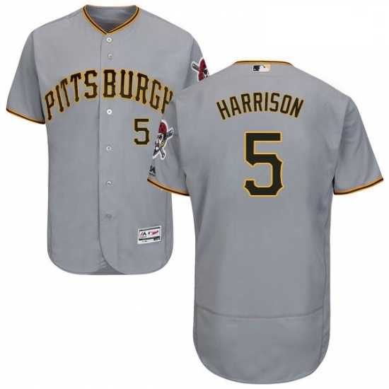 Mens Majestic Pittsburgh Pirates 5 Josh Harrison Grey Road Flex Base Authentic Collection MLB Jersey Mens Majestic Pittsburgh Pirates 5 Josh Harrison Grey Road Flex Base Authentic Collection MLB Jersey