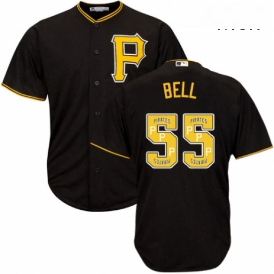 Mens Majestic Pittsburgh Pirates 55 Josh Bell Authentic Black Team Logo Fashion Cool Base MLB Jersey Mens Majestic Pittsburgh Pirates 55 Josh Bell Authentic Black Team Logo Fashion Cool Base MLB Jersey