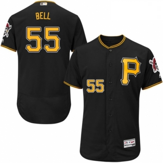 Mens Majestic Pittsburgh Pirates 55 Josh Bell Black Alternate Flex Base Authentic Collection MLB Jersey Mens Majestic Pittsburgh Pirates 55 Josh Bell Black Alternate Flex Base Authentic Collection MLB Jersey
