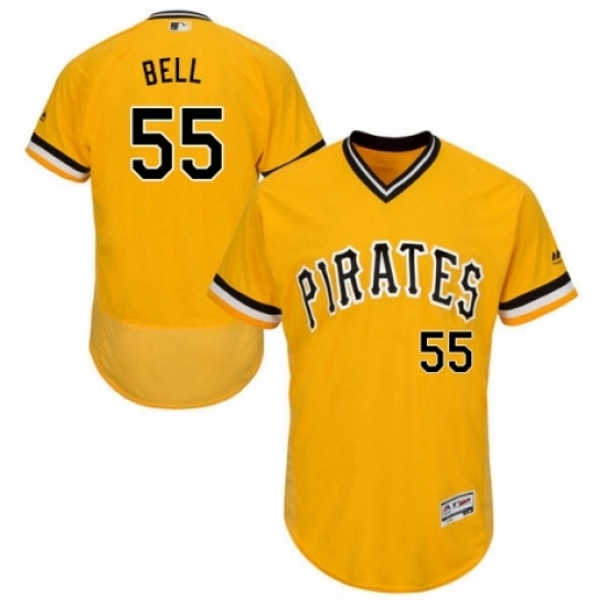 Mens Majestic Pittsburgh Pirates 55 Josh Bell Gold Alternate Flex Base Authentic Collection MLB Jersey Mens Majestic Pittsburgh Pirates 55 Josh Bell Gold Alternate Flex Base Authentic Collection MLB Jersey