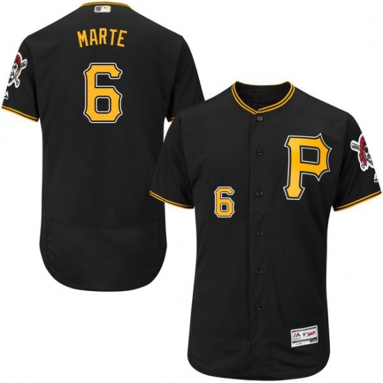 Mens Majestic Pittsburgh Pirates 6 Starling Marte Black Alternate Flex Base Authentic Collection MLB Jersey Mens Majestic Pittsburgh Pirates 6 Starling Marte Black Alternate Flex Base Authentic Collection MLB Jersey