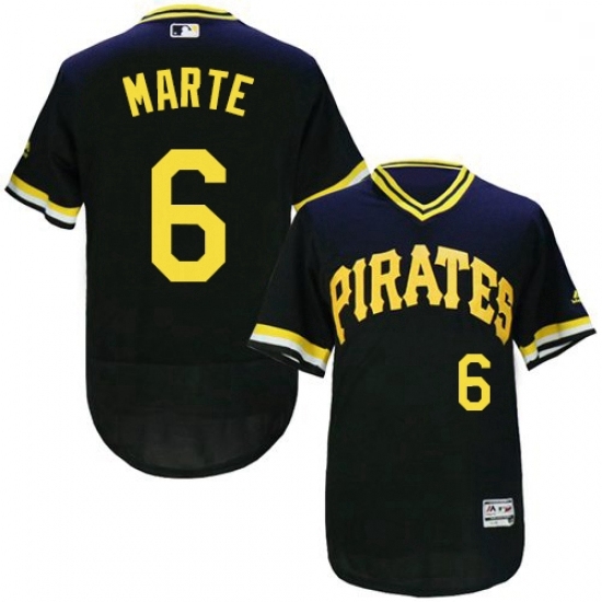 Mens Majestic Pittsburgh Pirates 6 Starling Marte Black Flexbase Authentic Collection Cooperstown MLB Jersey Mens Majestic Pittsburgh Pirates 6 Starling Marte Black Flexbase Authentic Collection Cooperstown MLB Jersey