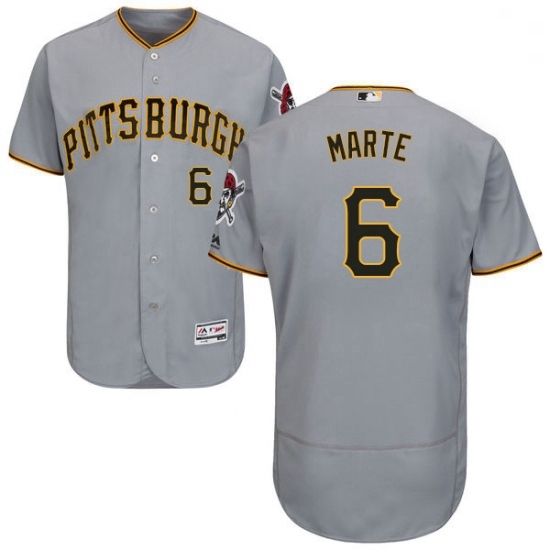 Mens Majestic Pittsburgh Pirates 6 Starling Marte Grey Road Flex Base Authentic Collection MLB Jersey Mens Majestic Pittsburgh Pirates 6 Starling Marte Grey Road Flex Base Authentic Collection MLB Jersey