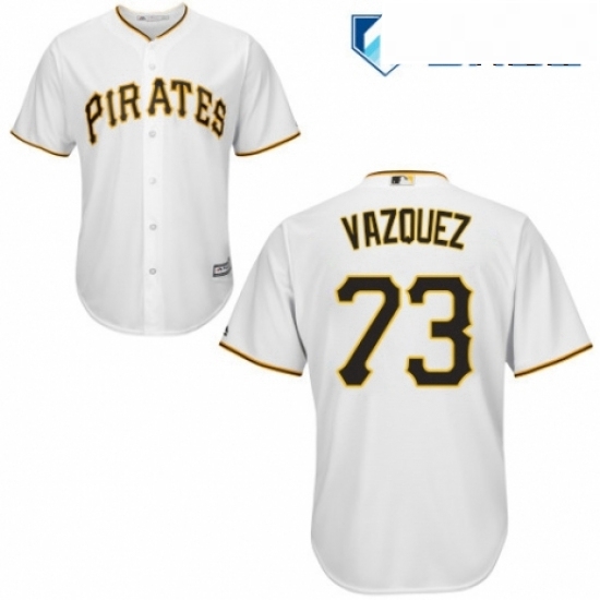 Mens Majestic Pittsburgh Pirates 73 Felipe Vazquez Replica White Home Cool Base MLB Jersey Mens Majestic Pittsburgh Pirates 73 Felipe Vazquez Replica White Home Cool Base MLB Jersey