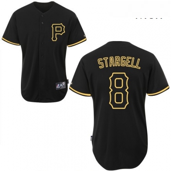 Mens Majestic Pittsburgh Pirates 8 Willie Stargell Authentic Black Fashion MLB Jersey Mens Majestic Pittsburgh Pirates 8 Willie Stargell Authentic Black Fashion MLB Jersey