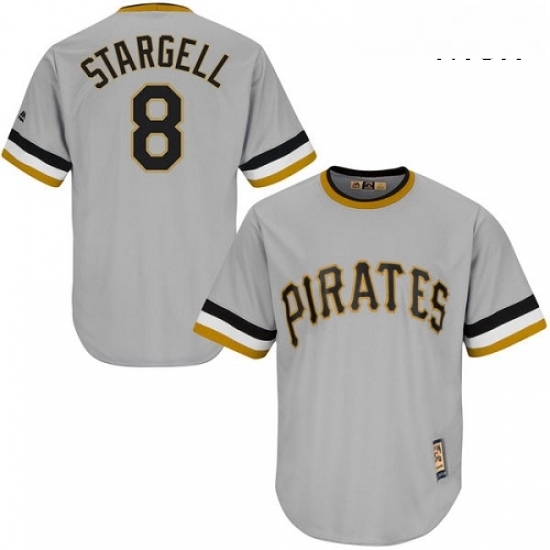 Mens Majestic Pittsburgh Pirates 8 Willie Stargell Authentic Grey Cooperstown Throwback MLB Jersey Mens Majestic Pittsburgh Pirates 8 Willie Stargell Authentic Grey Cooperstown Throwback MLB Jersey