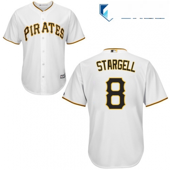 Mens Majestic Pittsburgh Pirates 8 Willie Stargell Replica White Home Cool Base MLB Jersey Mens Majestic Pittsburgh Pirates 8 Willie Stargell Replica White Home Cool Base MLB Jersey