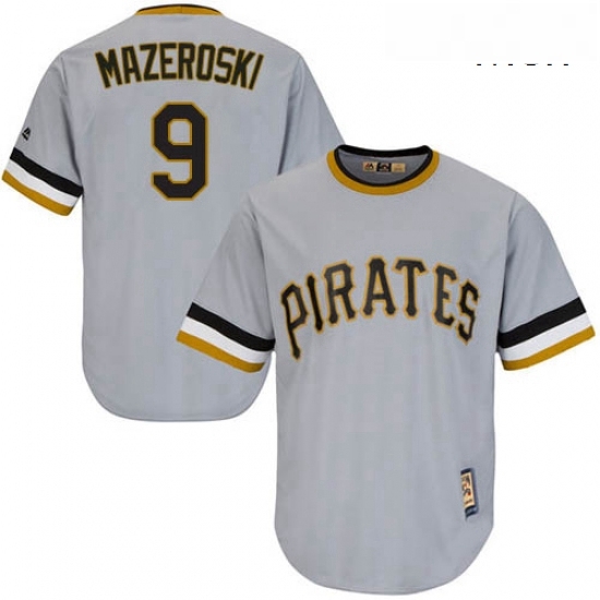 Mens Majestic Pittsburgh Pirates 9 Bill Mazeroski Authentic Grey Cooperstown Throwback MLB Jersey Mens Majestic Pittsburgh Pirates 9 Bill Mazeroski Authentic Grey Cooperstown Throwback MLB Jersey